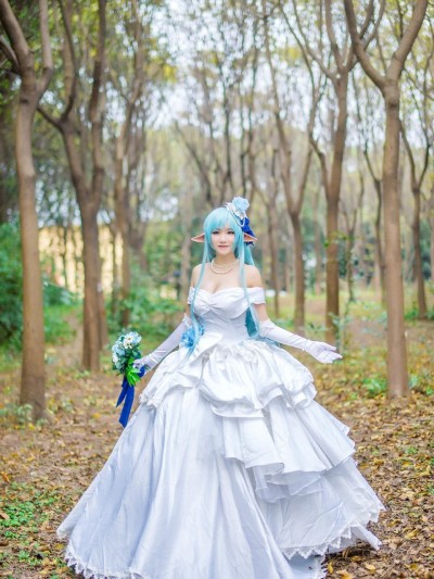 《刀劍神域》 亞絲娜ALO精靈婚紗 C O S P L A Y