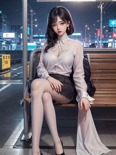 AI Generated - Black pantyhose